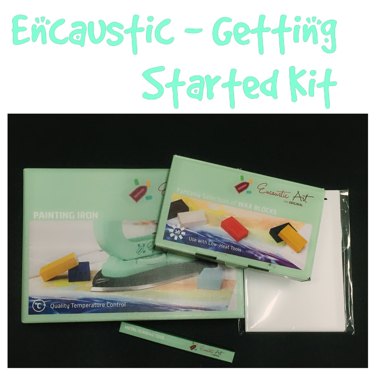 Encaustic Art Starter Set Painting Iron Wax Blocks Cards Scribing Tool